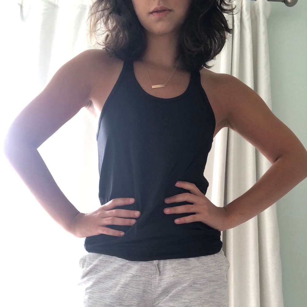 Lululemon Black Mesh Tank Top Size 2